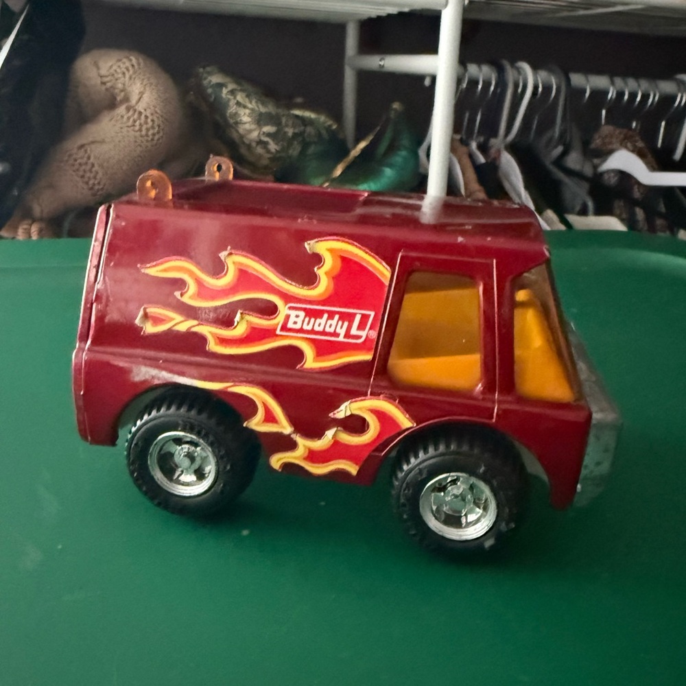 Vintage “Buddy L” Red Toy Van with Flames